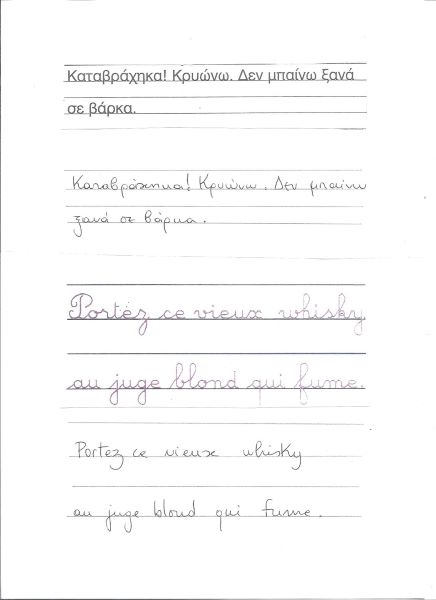 Παραδείγματα γραφής