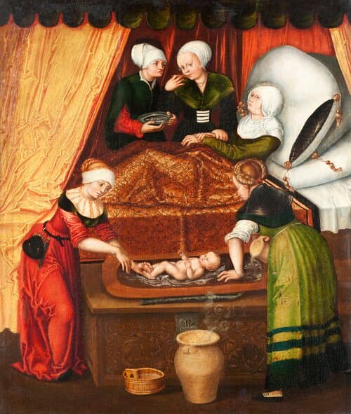 The Birth of John the Baptist, 1518 Lucas Cranach the Elder The Birth of John the Baptist, 1518 Lucas Cranach the Elder
