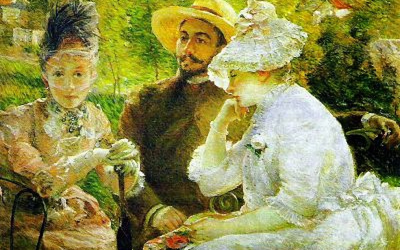Marie Bracquemond - On the Terrace at Sèvres, 1880 Τρεις κυρίες του ιμπρεσσιονισμού